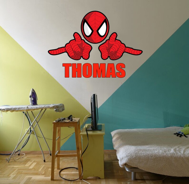 Spiderman Custom Name Wall Decal Spiderman Name Decal Etsy
