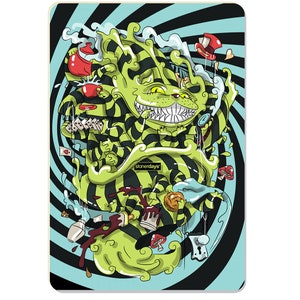 Wonderland Dab Mat Large 12x8&quot; by Stonerdays. Alice in Wonderland Trippy Dab Mats. Psychedelic Glass Mat Jumbo