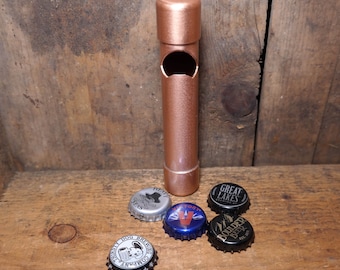 Handmade Beer Bottle Opener 3/4" L Copper Pipe Brushed Finish Powder Coated