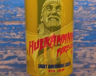 Hulk Hogan Beer Tap Handle Aluminum Gold 16oz Can Upcycled Handmade Hulkamania