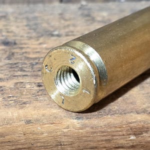 Handmade 50 Caliber Beer Tap Handle Upcycled Brass Copper image 5