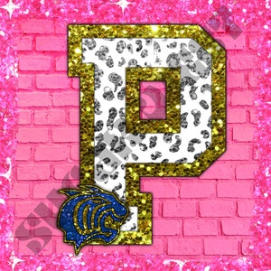 Piedmont Wildcats Glitter Leopard School Spirit (Yellow) DIGITAL DESIGN