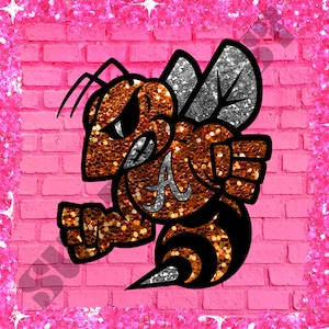 Alvin Yellowjackets Glitter Mascot DIGITAL FILE