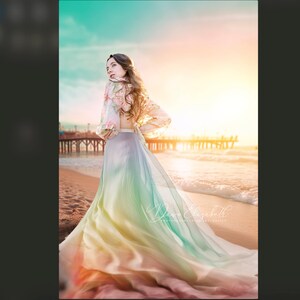74 Transparent Background Gradient Rainbow Layered Skirts Digital Overlays for Photoshop