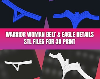 Warrior Woman Belt & Eagle Detail 3D STL Digital Files for 3D Printing
