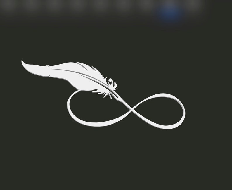 Flourished Feather Infinity Loop STL DIGITAL File for 3D Printing - Etsy