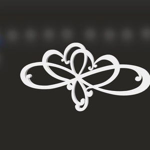Double Filigree Heart Infinity Loop 3D STL File for 3D Printing