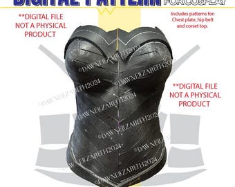 Wondrous Woman New 52 Inspired Corset, Chest and Hip Belt Digital Pattern for EVA foam Cosplay