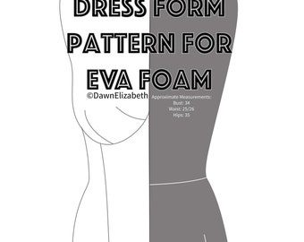 Jurkvorm PATROON voor EVA Foam Crafting, Cosplay, Display