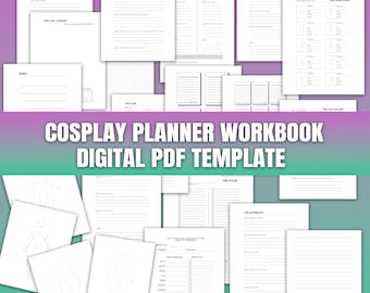 Cosplay Planner & Workbook PDF Templates For Print