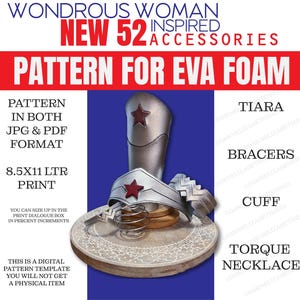 Wondrous Woman New 52 Inspired Accessories Set Digital Pattern for EVA foam Cosplay