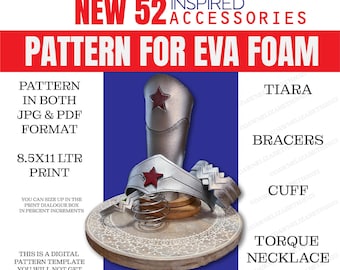 Wondrous Woman New 52 Inspired Accessories Set Digital Pattern for EVA foam Cosplay
