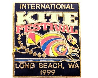 Pin del Festival Internacional de Cometas de Long Beach, WA, 1999 (Evento Vintage)