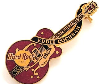 Pin de guitarra de Eddie Cochran del Hard Rock Cafe, San Francisco (vintage)