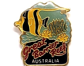 Gran Barrera de Coral, Peces Tropicales, Coral, Océano, Australia, Pin Vintage