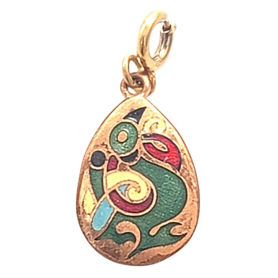 Celtic Tara Bird Pendant Book of Kells Copper Enamel Vintage