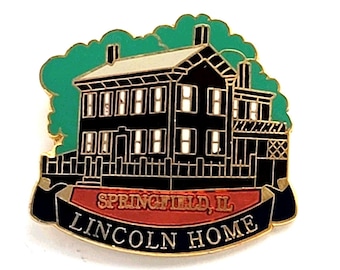 Pin de recuerdo de viaje del Sitio Histórico Nacional Casa de Lincoln en Springfield, Illinois
