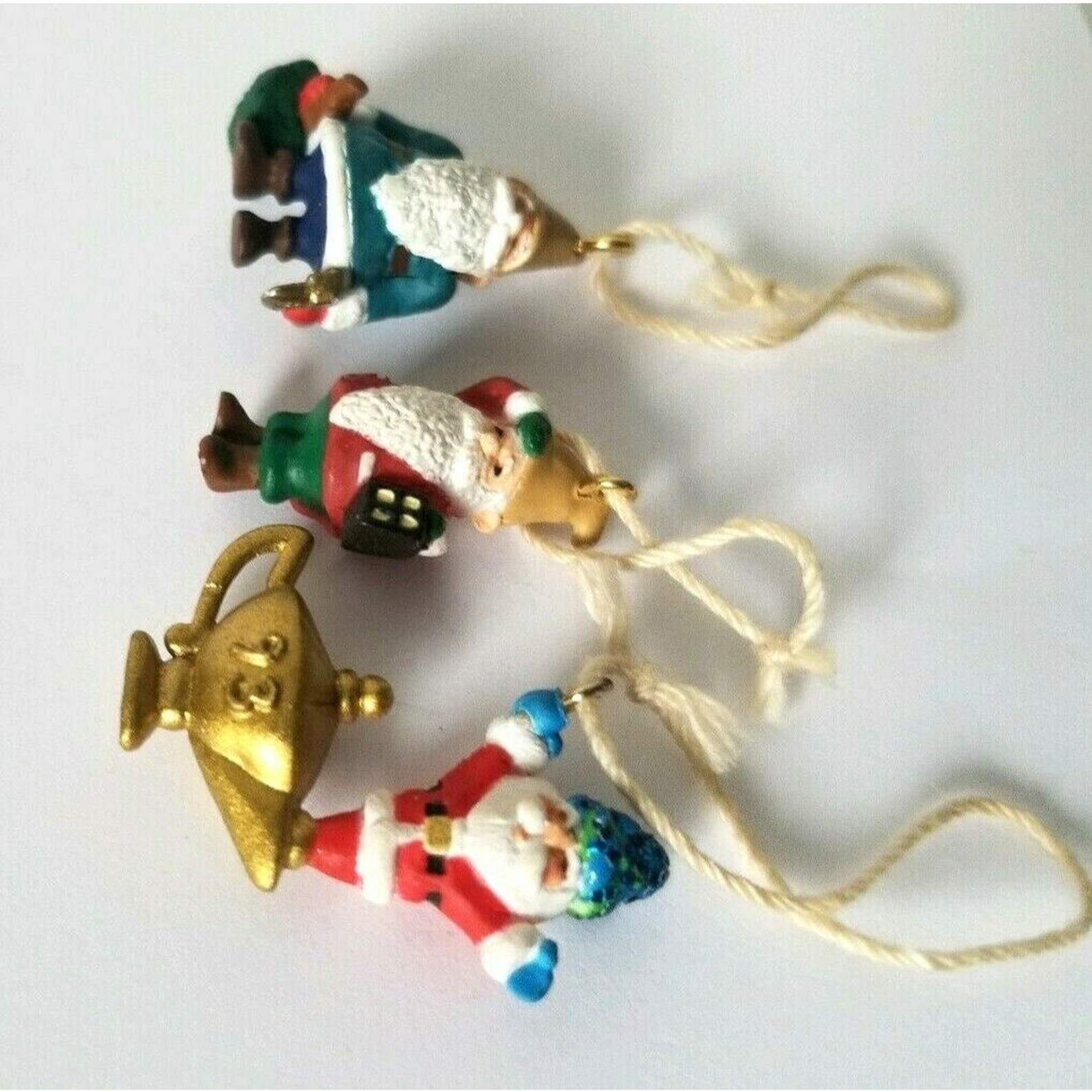 3 Vintage Hallmark 1 Miniature Christmas Ornaments Santa | Etsy