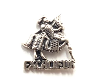 Excalibur Sterling Silver Medieval Knight Horse Las Vegas Souvenri Pin Tie Tack