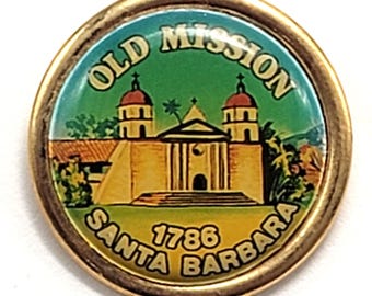 Old Mission Santa Barbara 1786 California Historic Landmark Souvenir Travel Pin
