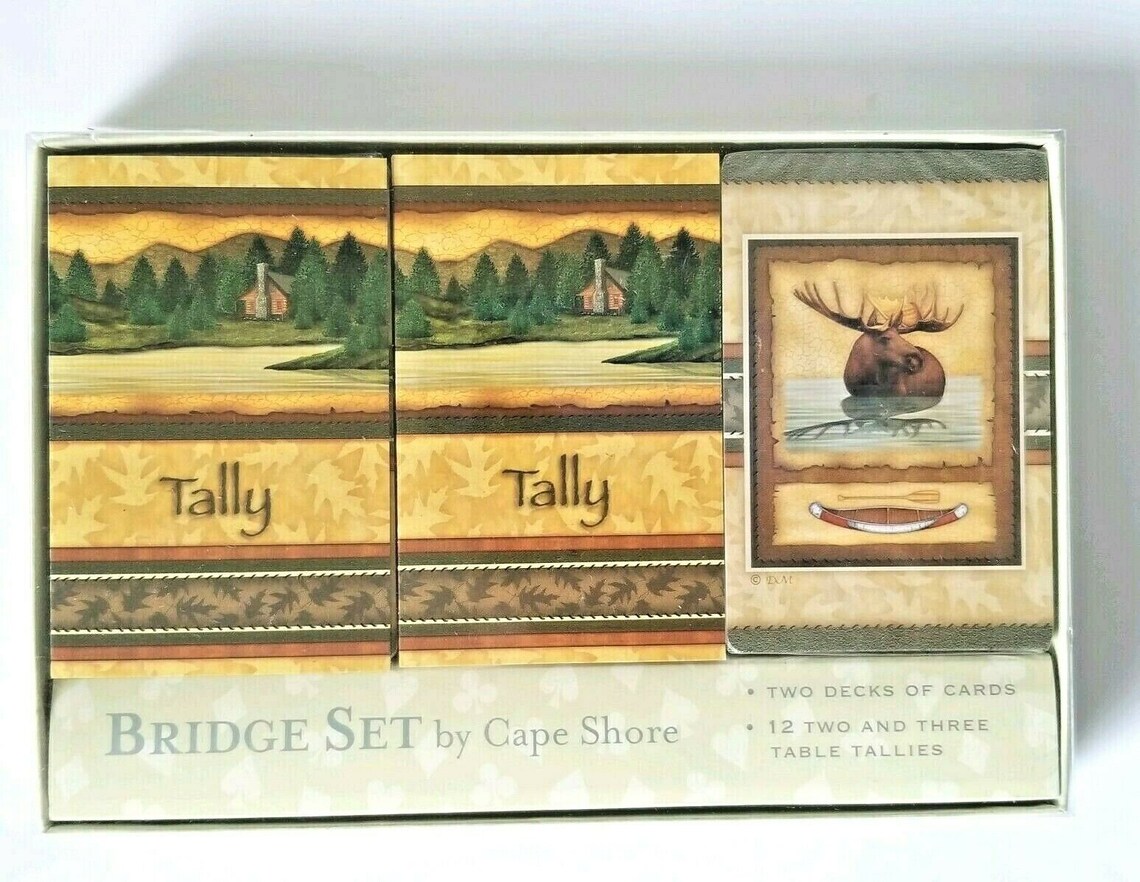 Vintage Bridge Card Gift Set By Cape Shore Double Deck Cards Etsy