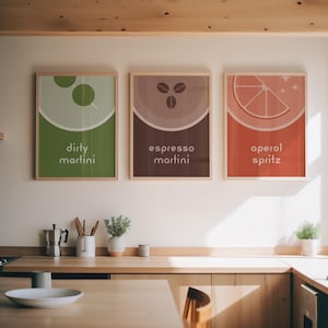 Set of 6 Bauhaus Poster Cocktail Bar Cart Art – MCM Wall Art – Mid century modern art – Digital Download