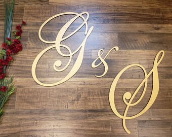 Iniciales de boda grandes / Letras grandes y Ampersand / Letras de madera