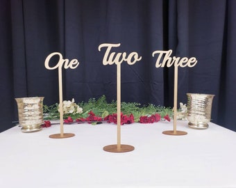 Elegant Table Numbers for Weddings and Events