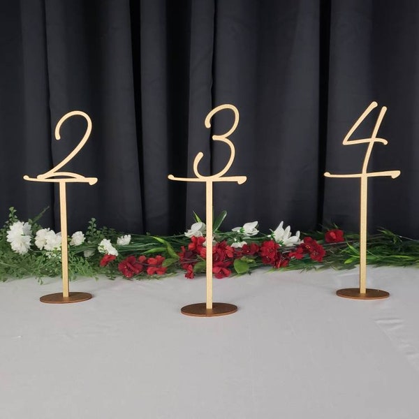 Numerical Table Numbers for Wedding Centerpieces | Script Table Numbers | 11" Tall