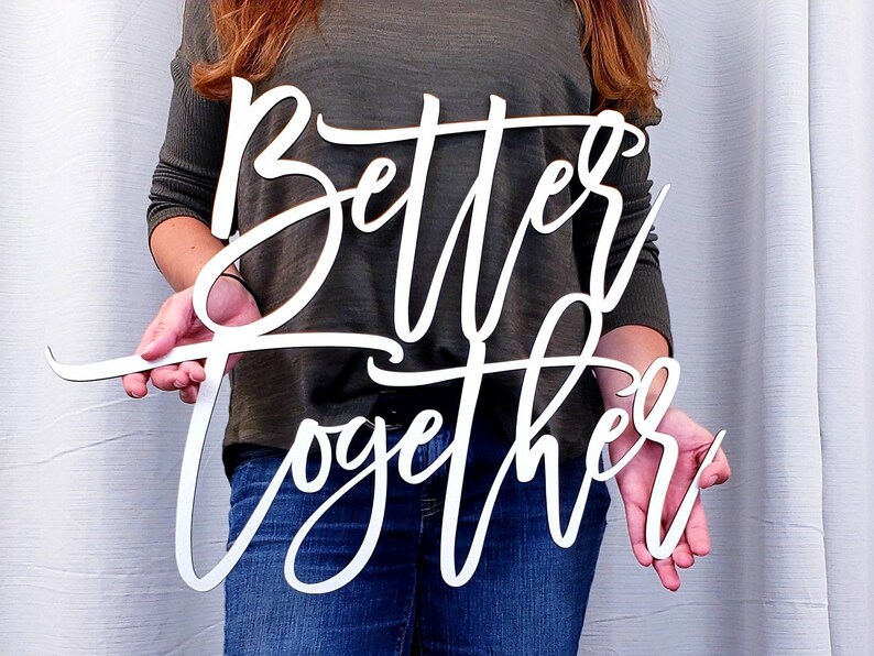 Wedding Decor Wedding Signs Better Together Wedding Backdrop Signs Large Custom Wood Signs Wedding Song Signs Initial Signs