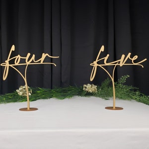 Large Wedding Table Numbers Classy Gold Table Numbers Wedding Reception image 4