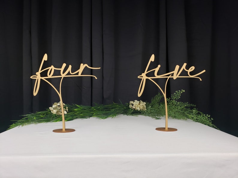 Large Wedding Table Numbers Classy Gold Table Numbers Wedding Reception image 4