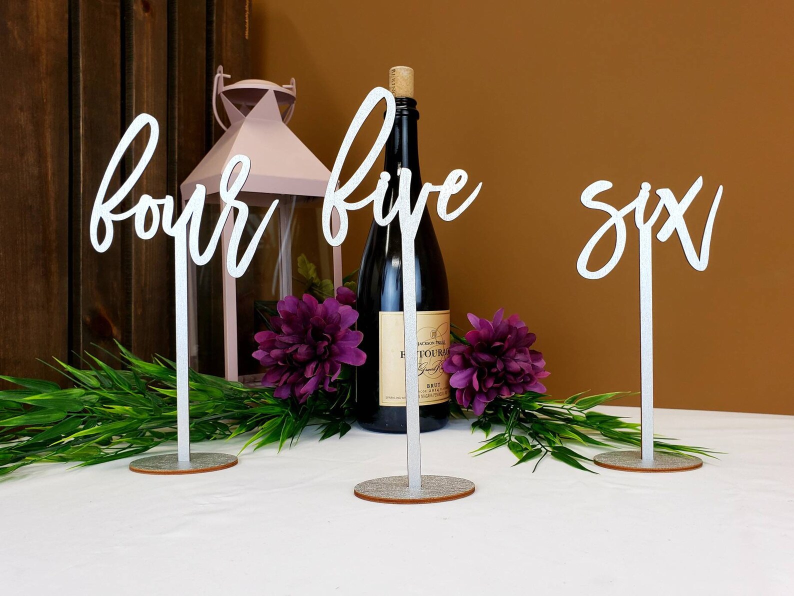 Silver Table Numbers for Wedding Wedding Table Numbers Wood Table Numbers Laser Cut Table