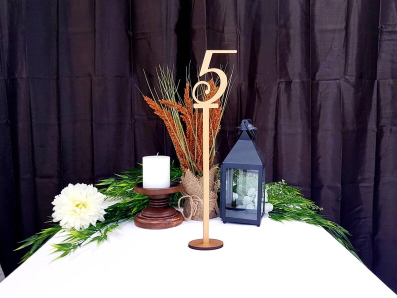 Tall Table Numbers Gold Table Numbers Tall Numerical Wood Etsy