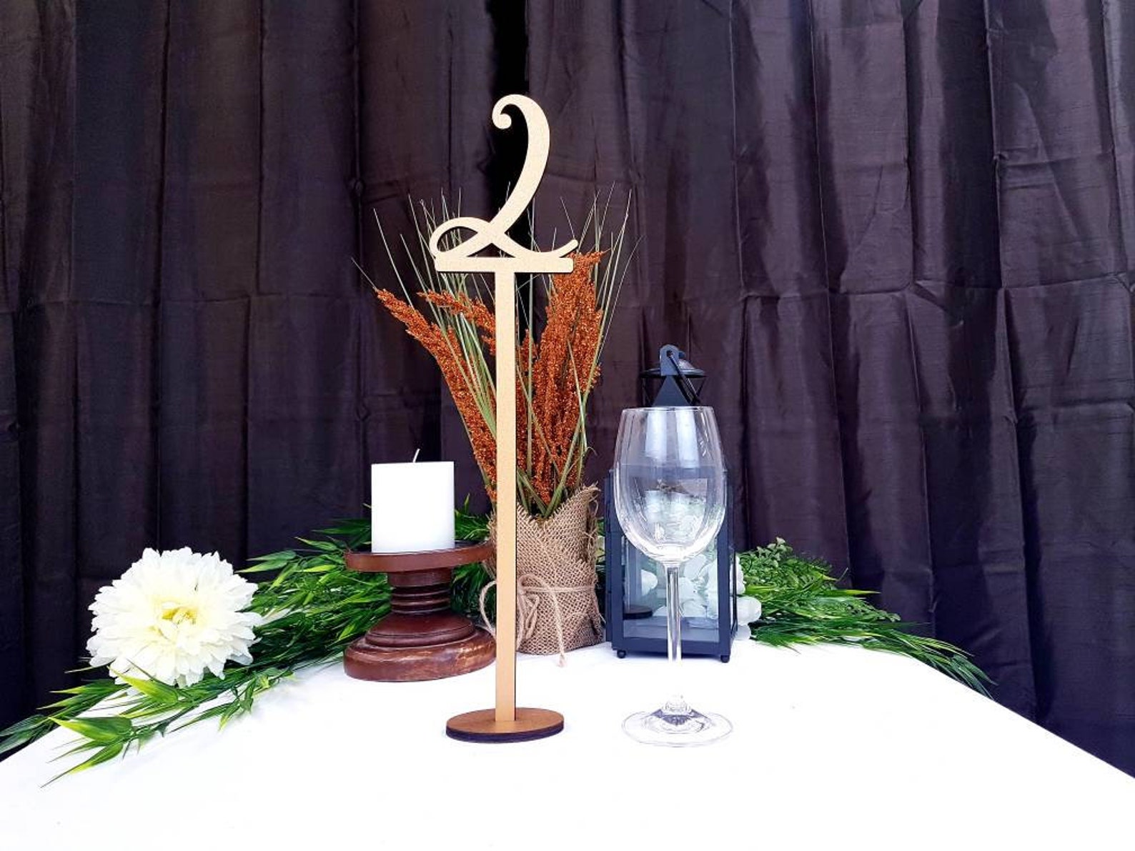 Tall Table Numbers Gold Table Numbers Tall Numerical Wood Etsy