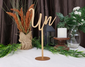 French Table Numbers for Wedding | Wedding Table Numbers | Gold Table Numbers | Laser Cut Table Numbers With Base | 10" Tall | Languages