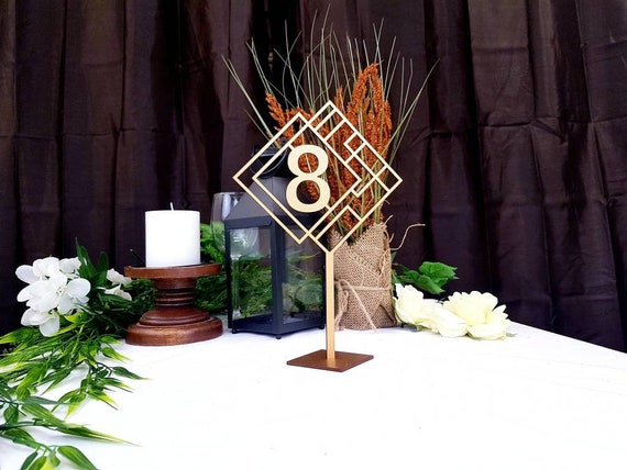 Tall Art Deco Table Numbers Wedding Table Numbers Wood Etsy