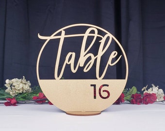 Simple Table Numbers | Gold Table Numbers | Wooden Table Numbers