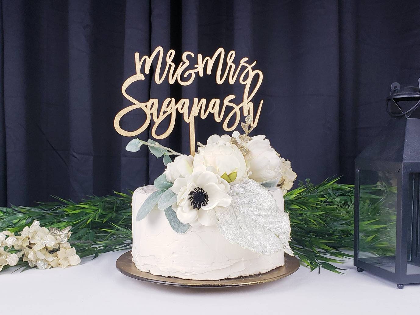 Cake Topper Dessus de gâteau Acrylique Coeur/Mr & Mrs > Mariage Déco Belle  Nuance