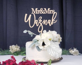 Mr & Mrs Cake Topper | Last Name Wedding Cake Topper