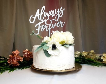 ALWAYS & FOREVER Cake Topper | Wooden Wedding Cake Topper Ideas | Gold Cake Topper