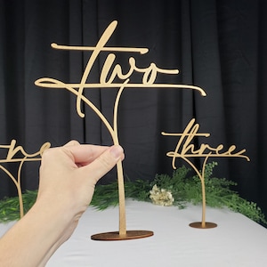 Large Wedding Table Numbers Classy Gold Table Numbers Wedding Reception image 1
