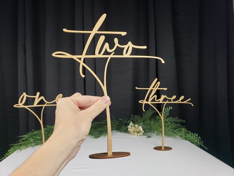 Large Wedding Table Numbers Classy Gold Table Numbers Wedding Reception image 1
