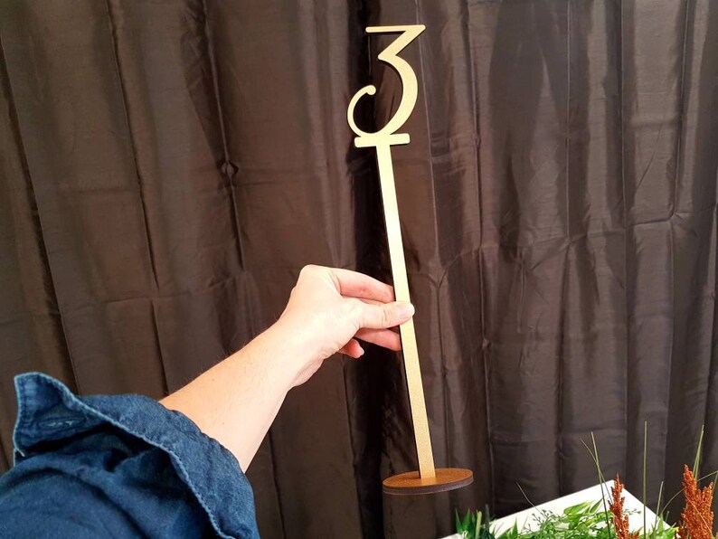 Tall Table Numbers Gold Table Numbers Tall Numerical Wood Etsy
