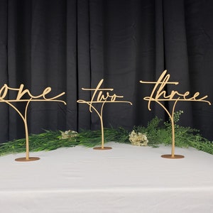 Large Wedding Table Numbers Classy Gold Table Numbers Wedding Reception image 2