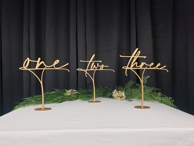 Large Wedding Table Numbers Classy Gold Table Numbers Wedding Reception image 2