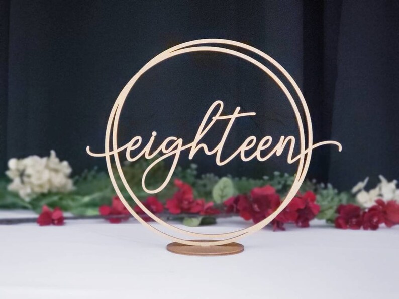 Circle Wood Table Numbers Wedding Reception Numbers Gold Etsy