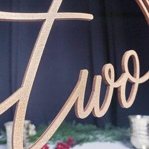 Circle Wood Table Numbers Wedding Reception Numbers Gold Table Numbers image 3