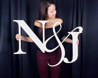 Wedding Initials Sign | Wedding Wood Monogram | Wood Cut Out | Large Custom Wood Signs | Wedding Backdrop Signs | Initial Signs