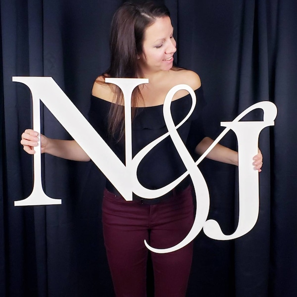 Wedding Initials Sign | Wedding Wood Monogram | Wood Cut Out | Large Custom Wood Signs | Wedding Backdrop Signs | Initial Signs